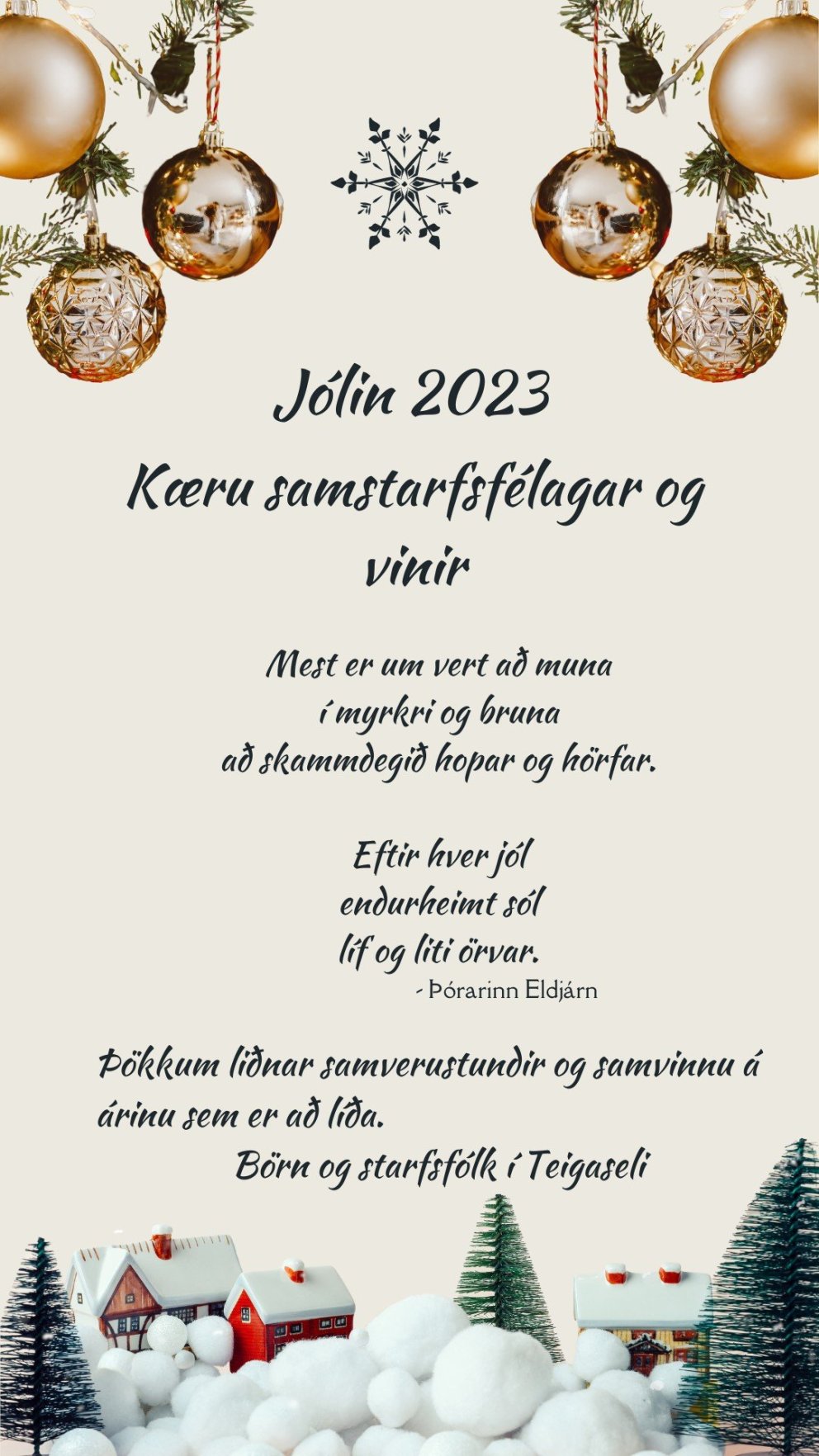 Jólakveðja og skráningadagar