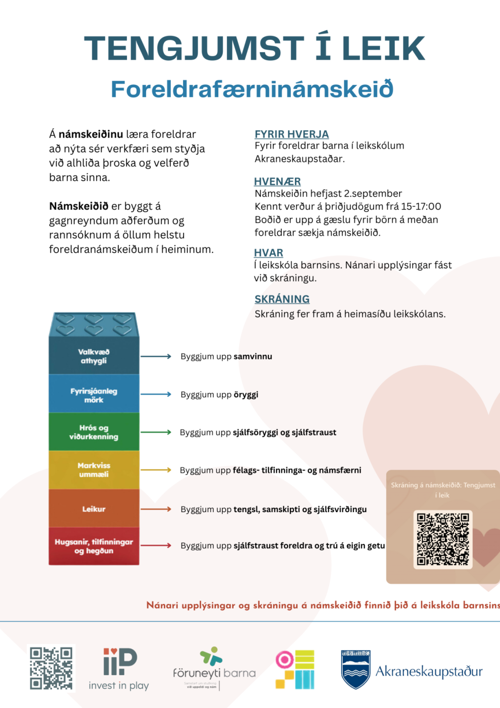 Tengjumst í leik (e. Invest In Play) Foreldranámskeið