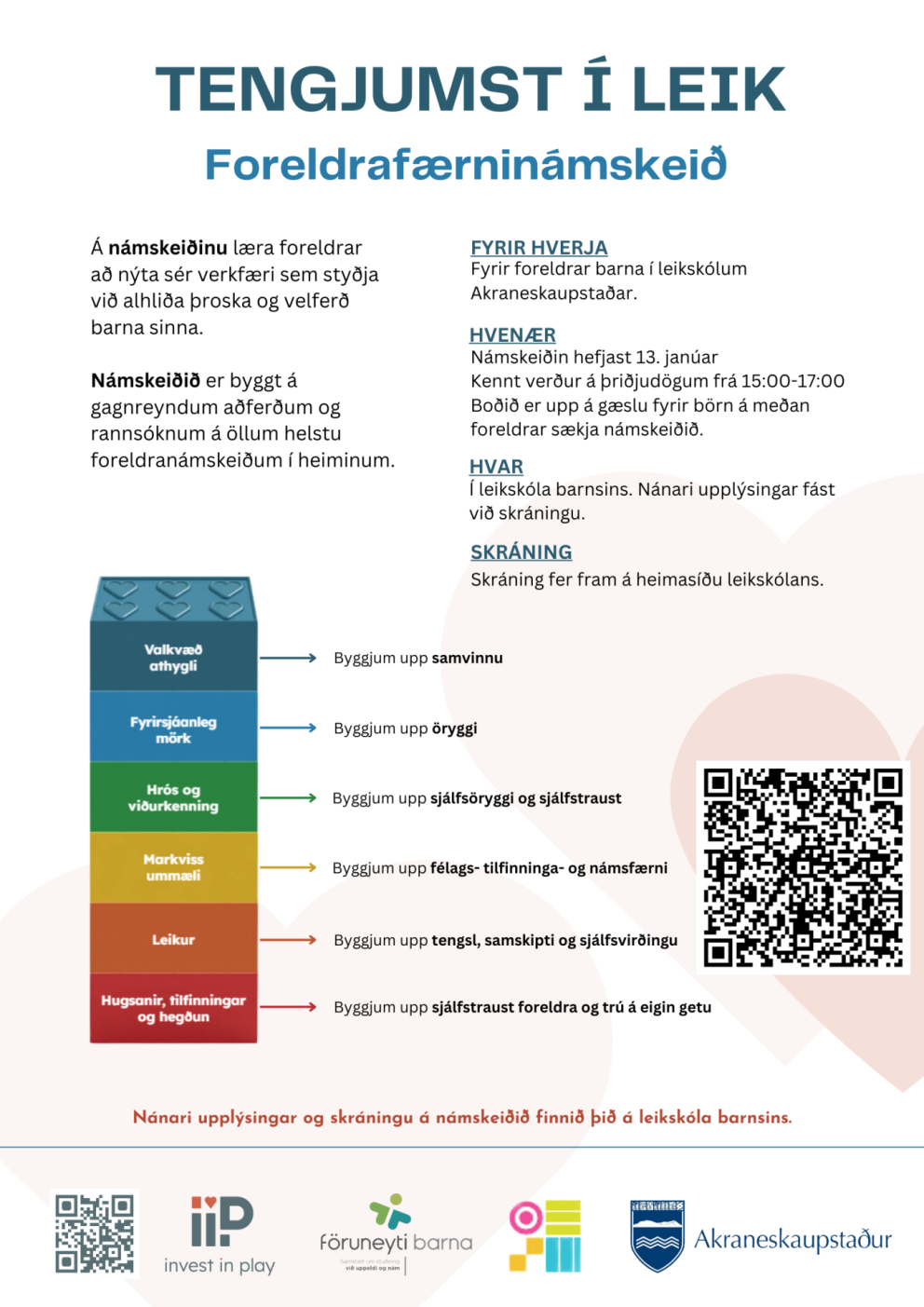 Tengjumst í leik (e. Invest In Play) Foreldranámskeið
