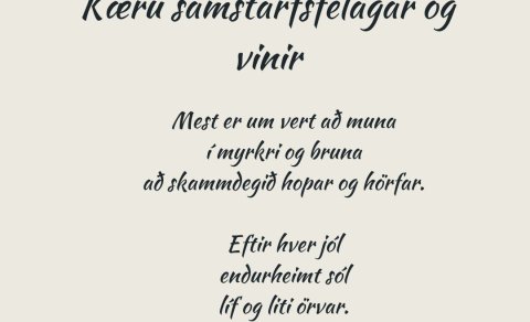 Jólakveðja og skráningadagar